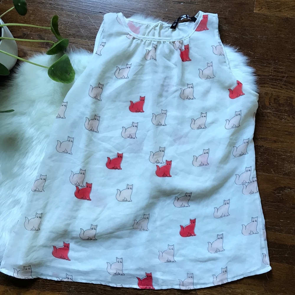 Tulip Back Cat Shirt Chiffon XS